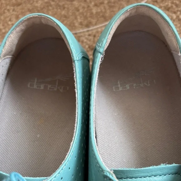 Dansko Orli Perforated Women’s Leather Sneakers Aqua Blue  Sz: 40 EU;  EUC - Picture 3 of 9